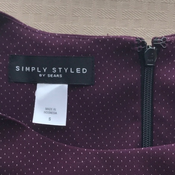 SIMPLY Styled Size S Burgundy and Black Sleeveless A-line Dress NWT - Picture 4 of 8